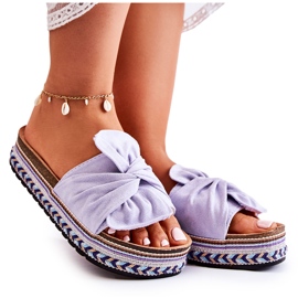 FJ1 Chinelos femininos em uma plataforma maciça Violet Terisa roxo