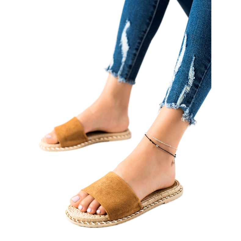 Cm Paris chinelos casuais bege castanho