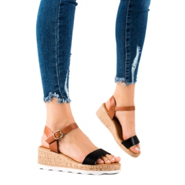 Cm Paris Sandálias Classic Wedge marrom preto