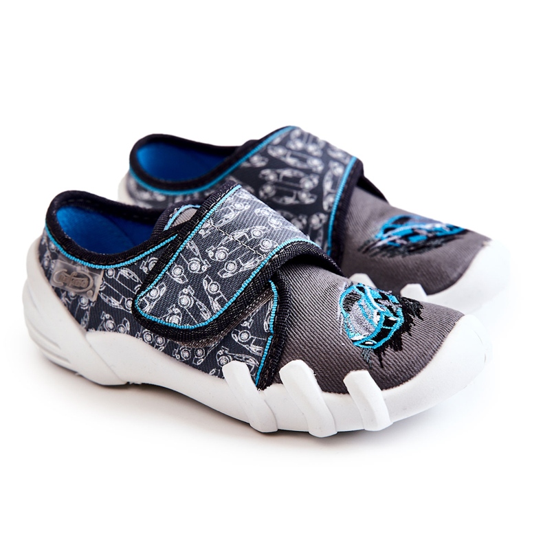 BEFADO S.A. Chinelos Befado Velcro Car 273X339 Cinza-Azul