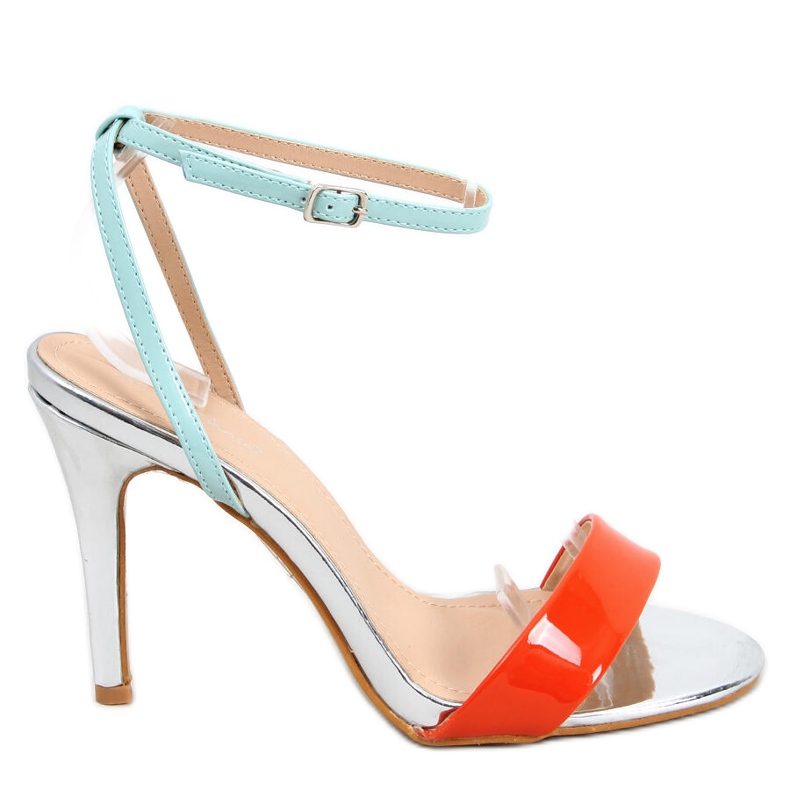 Nila Orange Sandália de salto alto laranja multicolorido