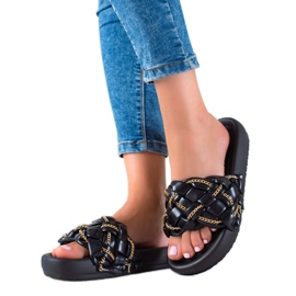 Seastar Chinelos elegantes com correntes preto