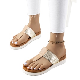 Chinelos Murilo bege metalizado