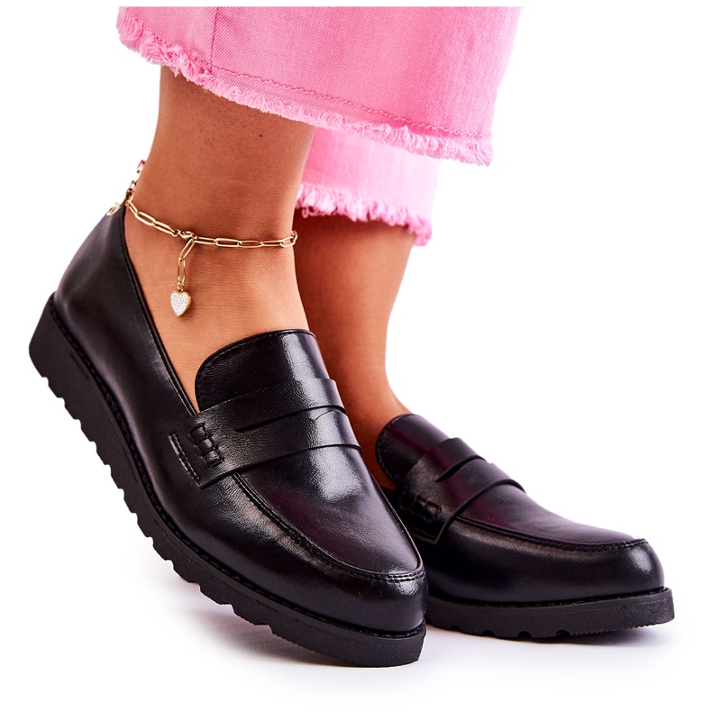 Mocassim de couro La.Fi Black Alannah preto