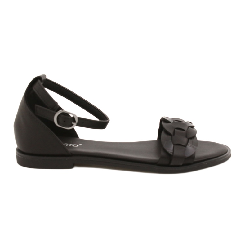 Evento Sandálias femininas com trança 22SD35-4604 Black preto
