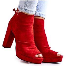 WS1 Botas em um bar aberto Toes Red Adore vermelho