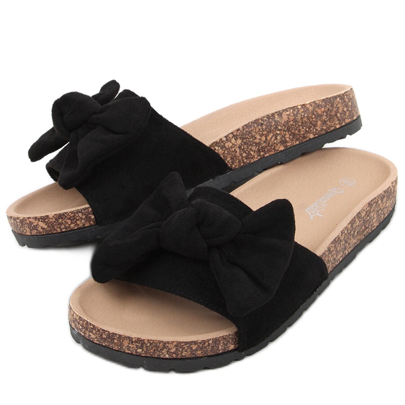 Chiara Black slides de cortiça preto