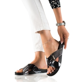 Groto Gogo Chinelos pretos cintilantes