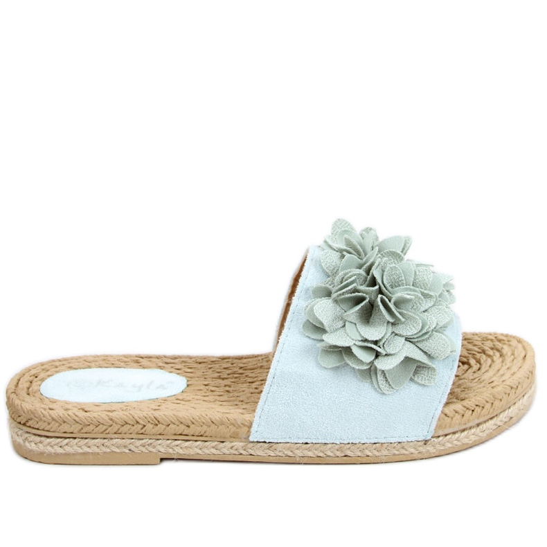 Chinelos florais fiesta verde prímula