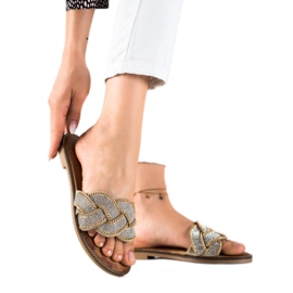 Seastar Chinelos elegantes prata dourado