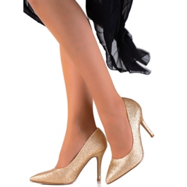 Small Swan Alfinetes de ouro brilhantes dourado