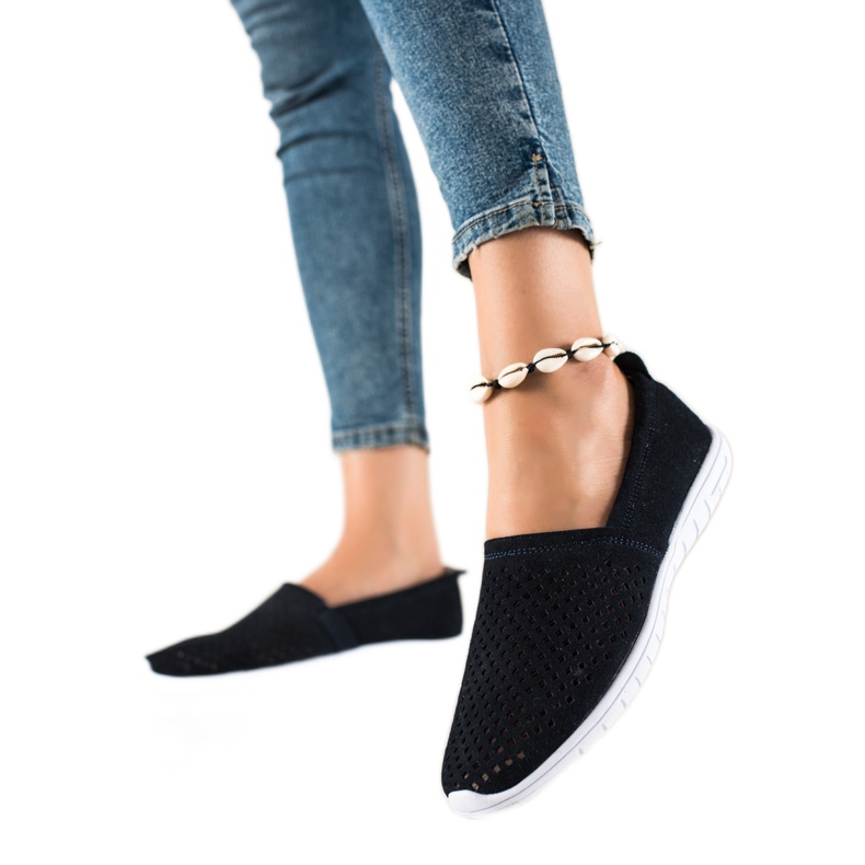 DK Slipons de couro a céu aberto azul marinho