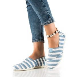 Black Forest Slipons listrados branco azul