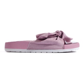 SHELOVET Chinelos da moda com um laço rosa