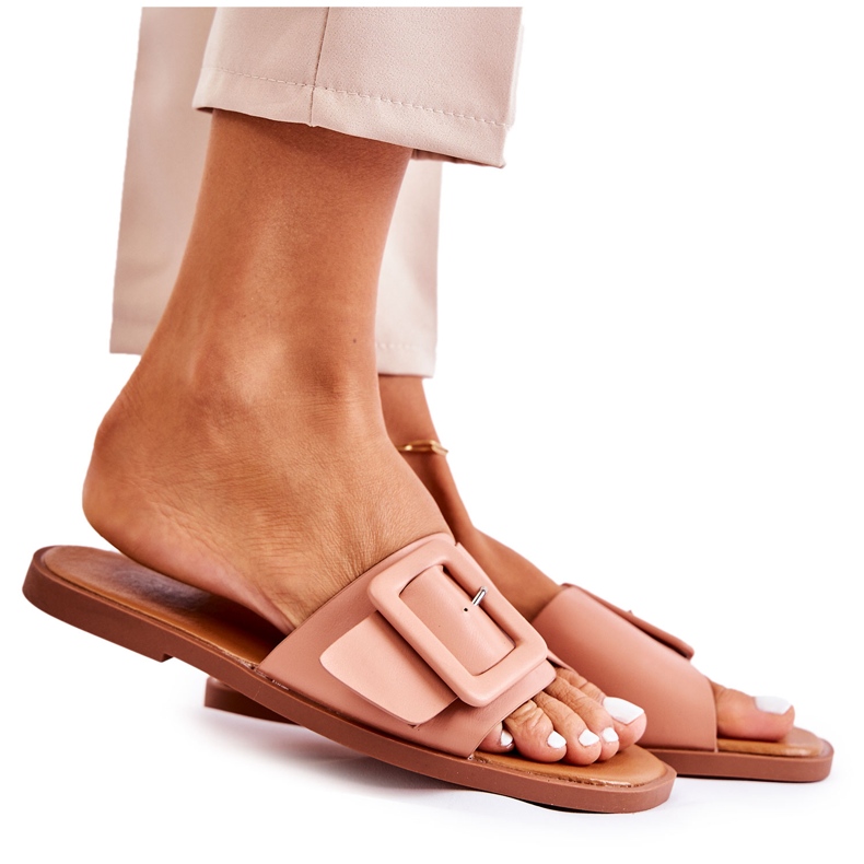 Chinelos femininos da moda para o verão rosa Sylvia