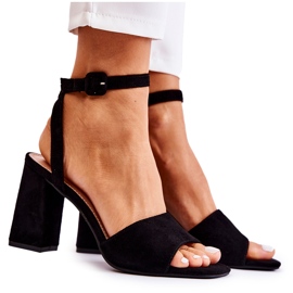 FB2 Sandálias da moda em um bar Black Salis preto FB2 Sandálias da moda em um bar Black Salis preto