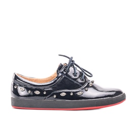 Mikaela Tênis infantil lacado azul marinho