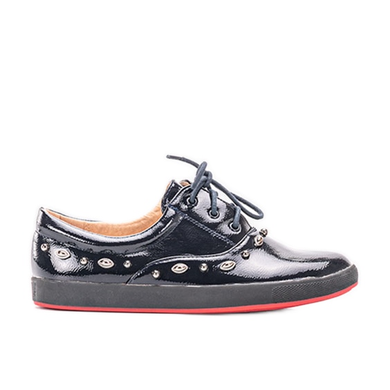 Mikaela Tênis infantil lacado azul marinho