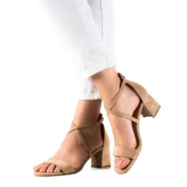 Seastar Sandália bege salto alto