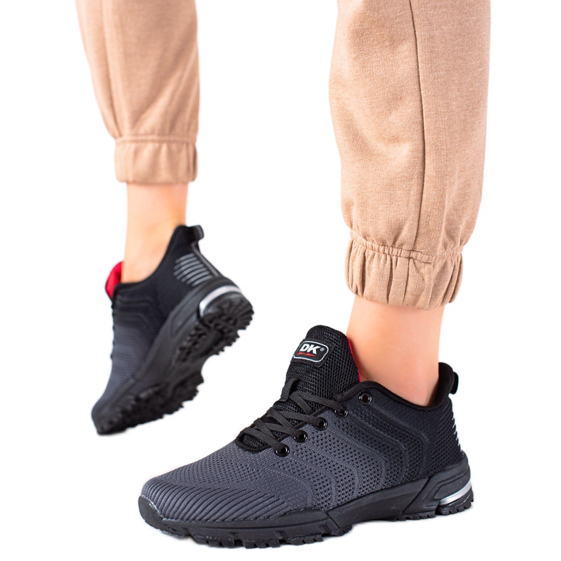 DK Calçados esportivos confortáveis preto cinza