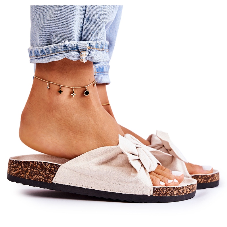 PS1 Chinelos Wendy Bege Claro com Solado de Cortiça