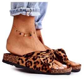 Chinelos de sola de cortiça preta e marrom Wendy bege preto