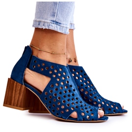 Botas a céu aberto em um poste Maciejka 04593-17 Azul marinho