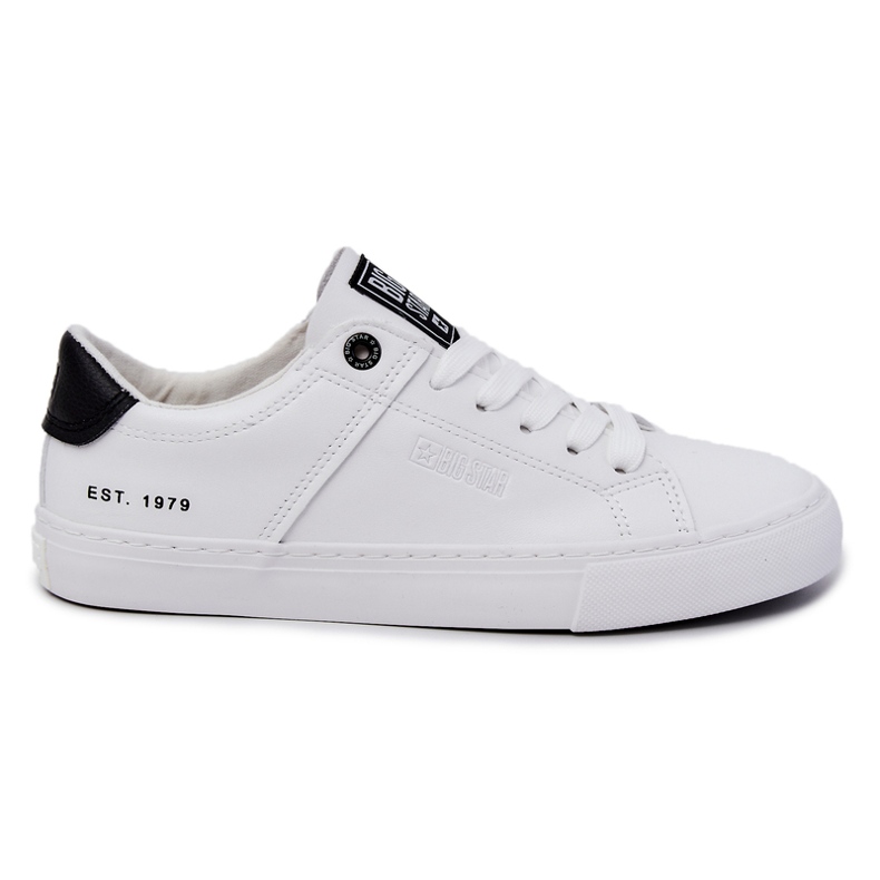 Tênis masculino de couro Big Star JJ174105 branco e preto
