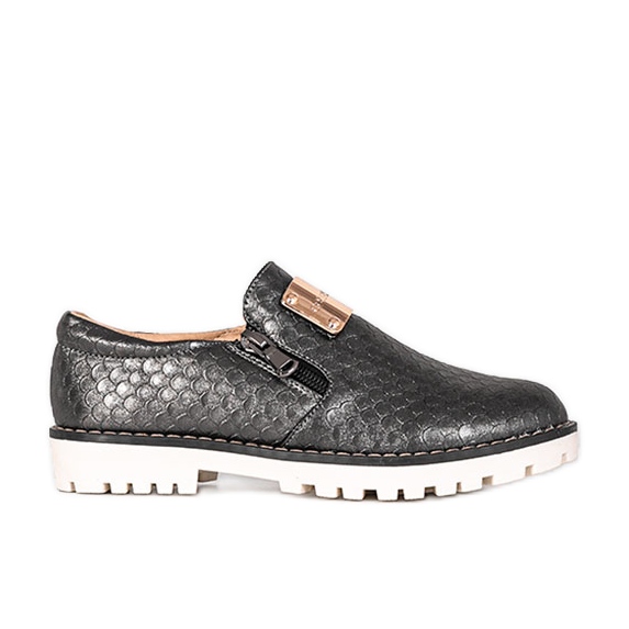 Sapato bebê metalizado preto Virton