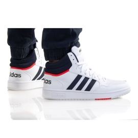 Tênis Adidas Hoops 3.0 Mid M GY5543 branco azul marinho