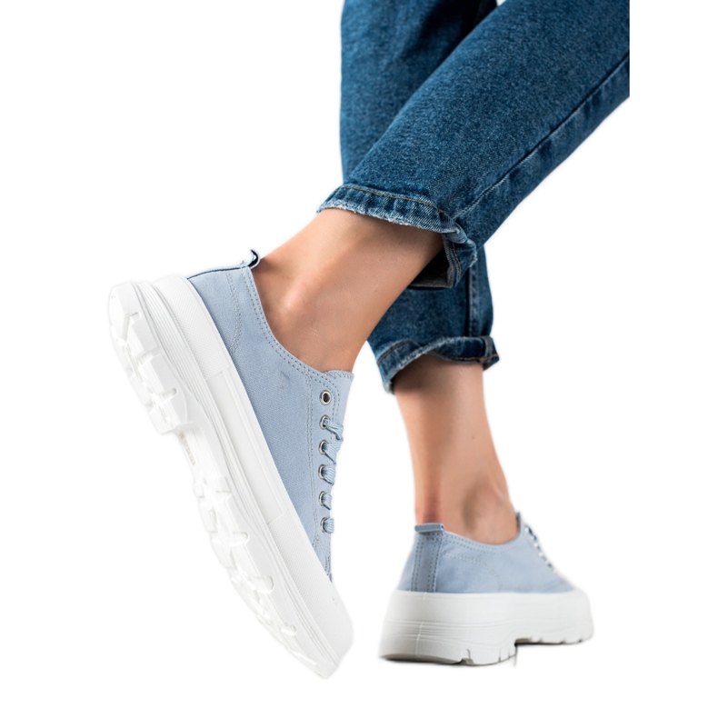 SHELOVET Tênis Azuis na Plataforma azul