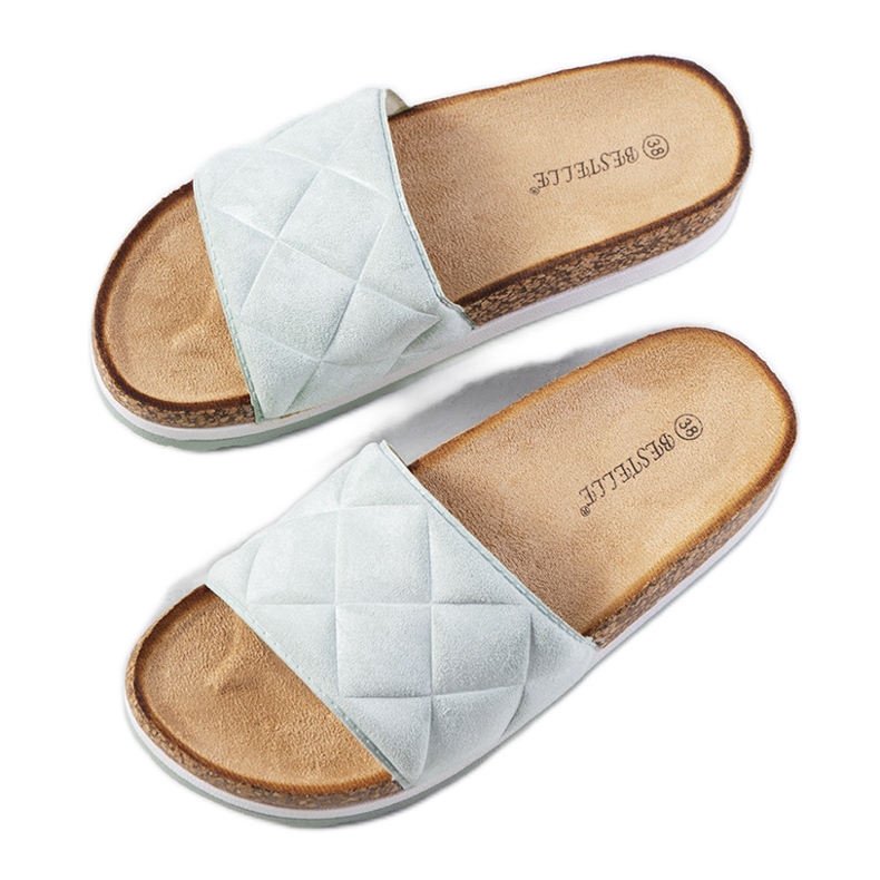 Sandálias verdes na sola de cortiça Galts