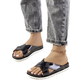 Chinelos Nicolay de mulher negra preto