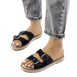 Chinelos Finnan de mulher negra preto