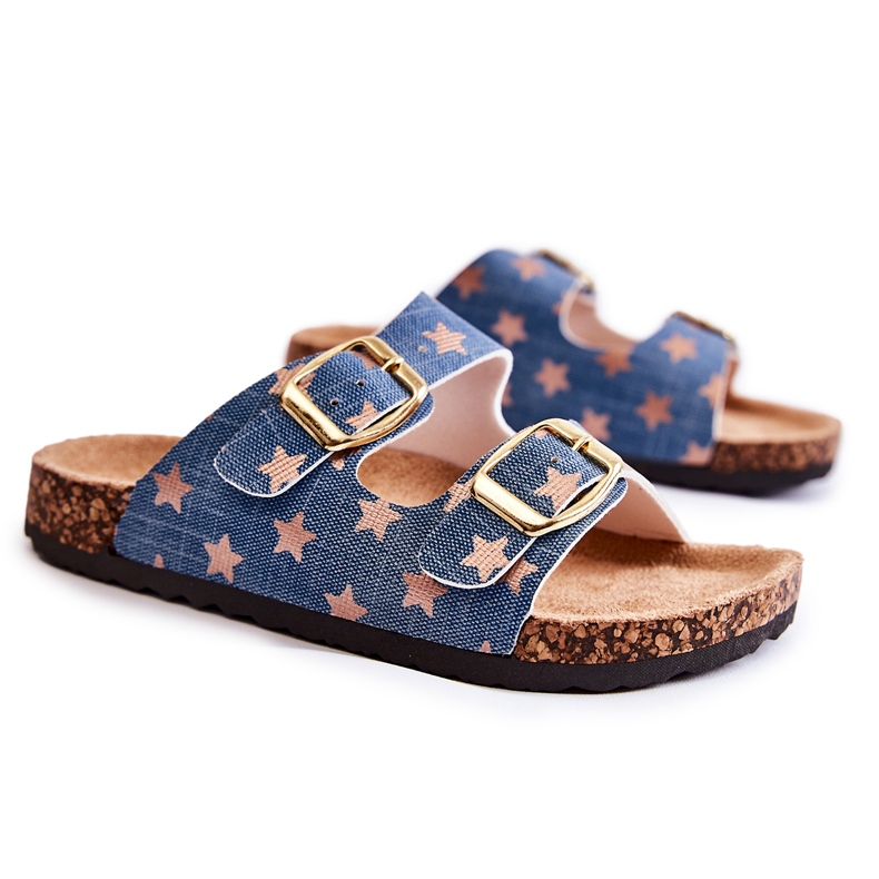 Vinceza Chinelos Ander azuis para crianças confortáveis bege azul