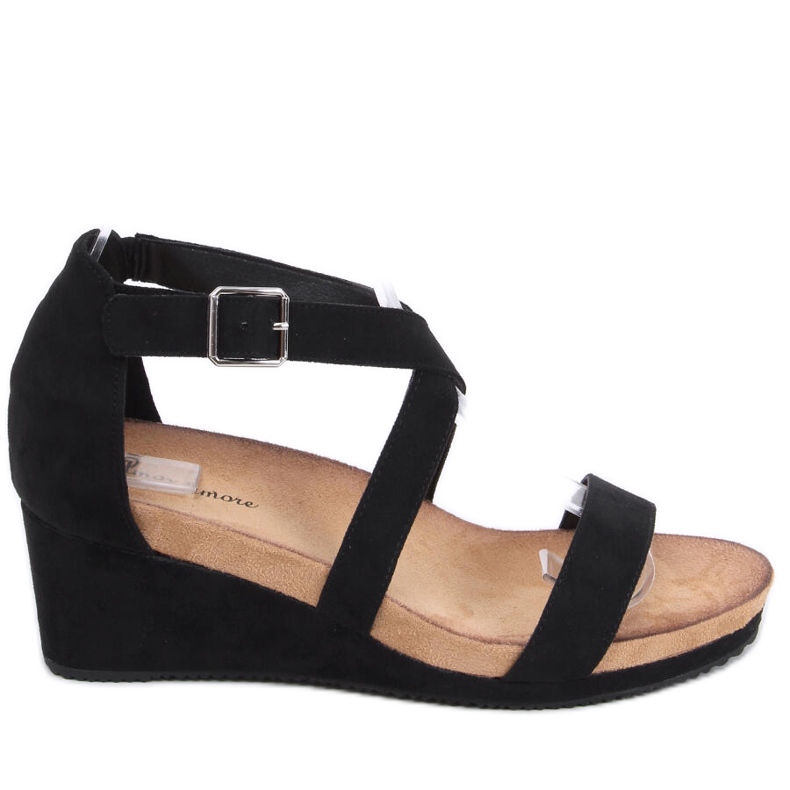 Sandálias de cunha Ashlyn Black preto