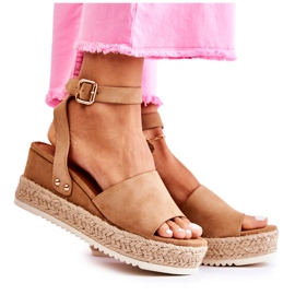 FE1 Sandálias de Camurça Camel Lisboa bege