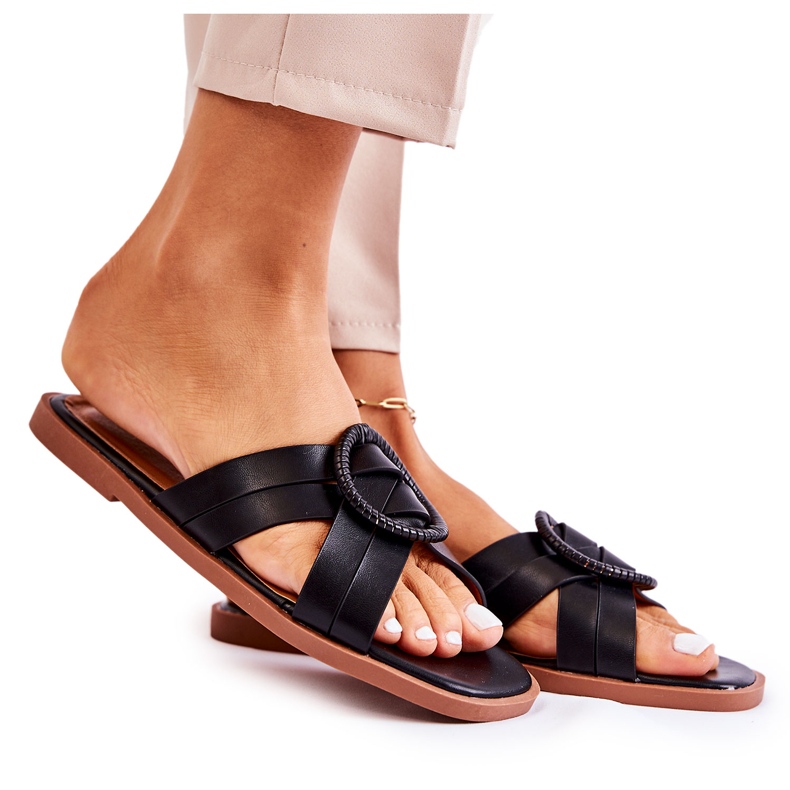 Chinelos Sansa pretos da moda femininos