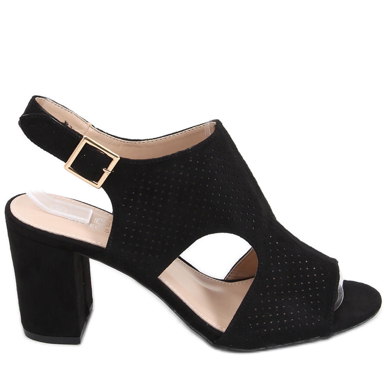 Stacy Sandália de salto alto vazada preta preto