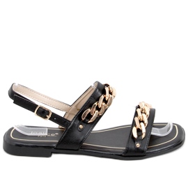 Sandálias pretas da Índia com correntes preto