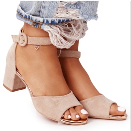 Sandálias de salto alto camurça Vinceza 21-20100 Bege