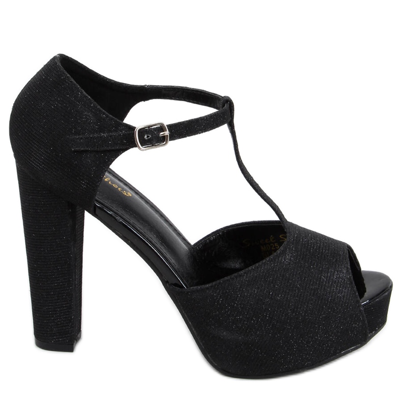 Sandália Hope Black iridescente na plataforma preto