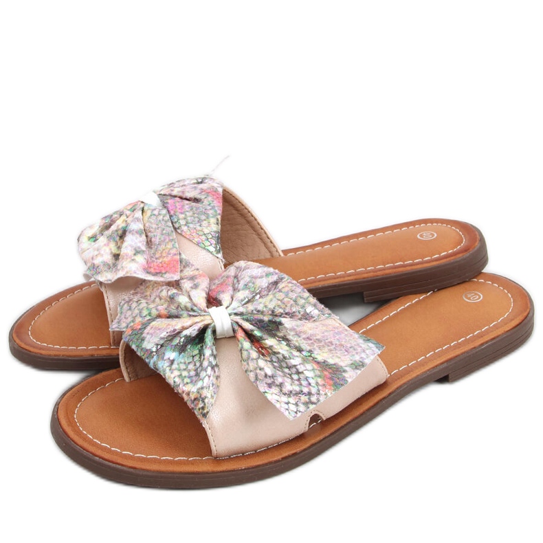 Chinelos femininos Vors rosa multicolorido