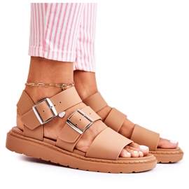 FM1 Sandálias Camel Reese com fivela castanho