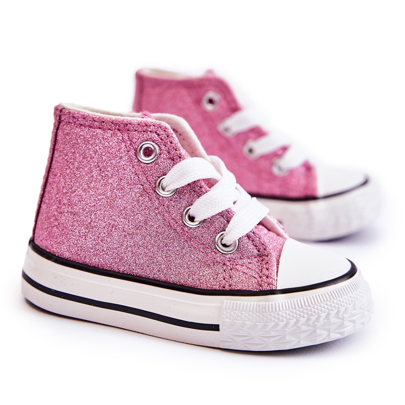 Tênis cano alto Catrina rosa infantil