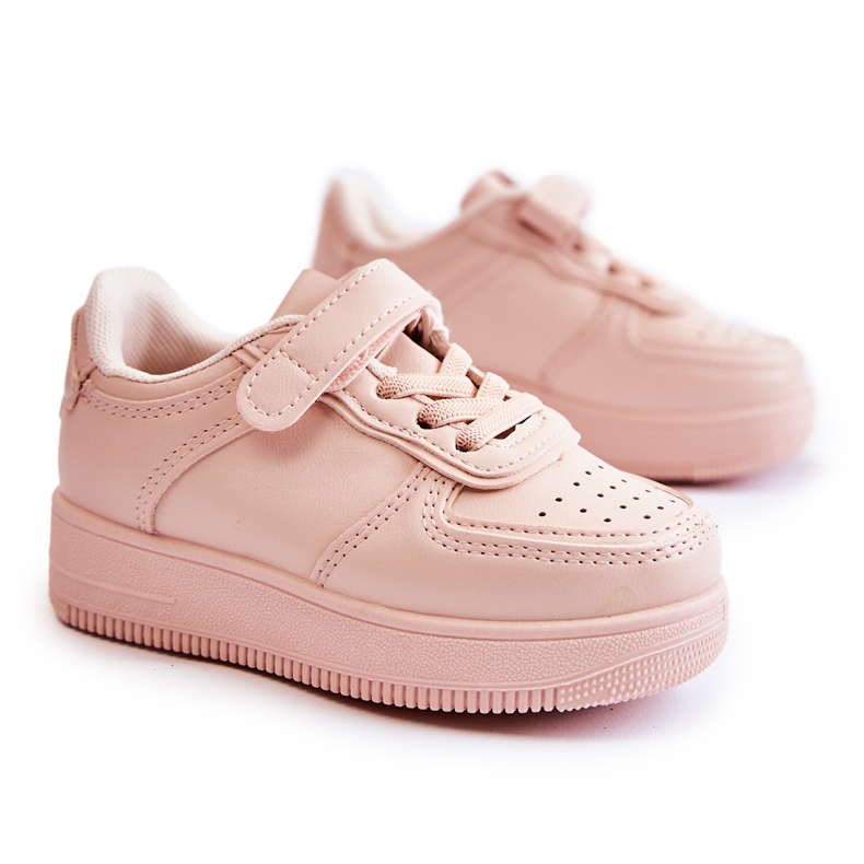 FR1 Tênis esportivo infantil com velcro rosa Elike