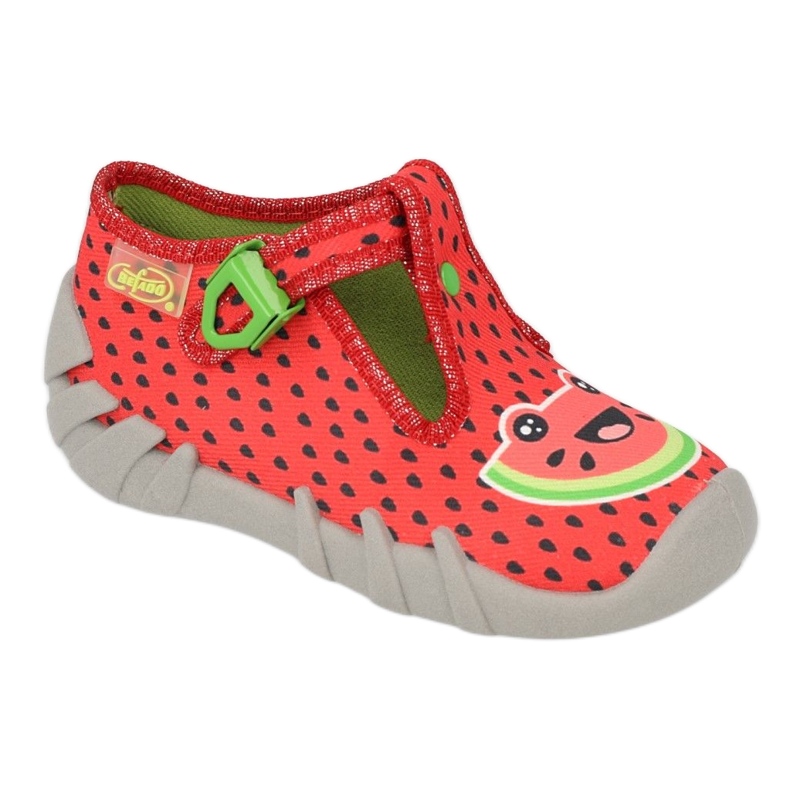 Chinelos infantis Befado com alfinetes 110P459 vermelho