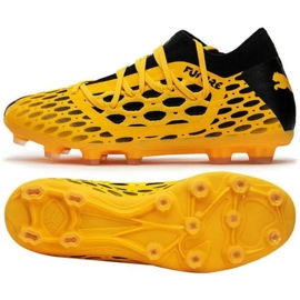 Chuteiras de futebol Puma Future 5.3 Netfit Hg M 105796 02 multicolorido laranjas e vermelhos