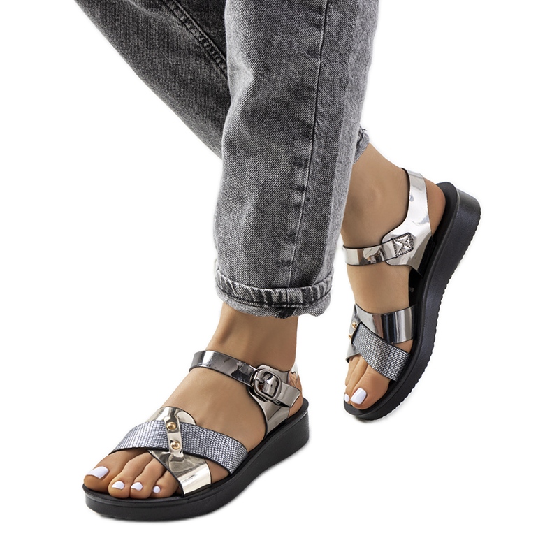 Sandálias femininas cinza Tulia