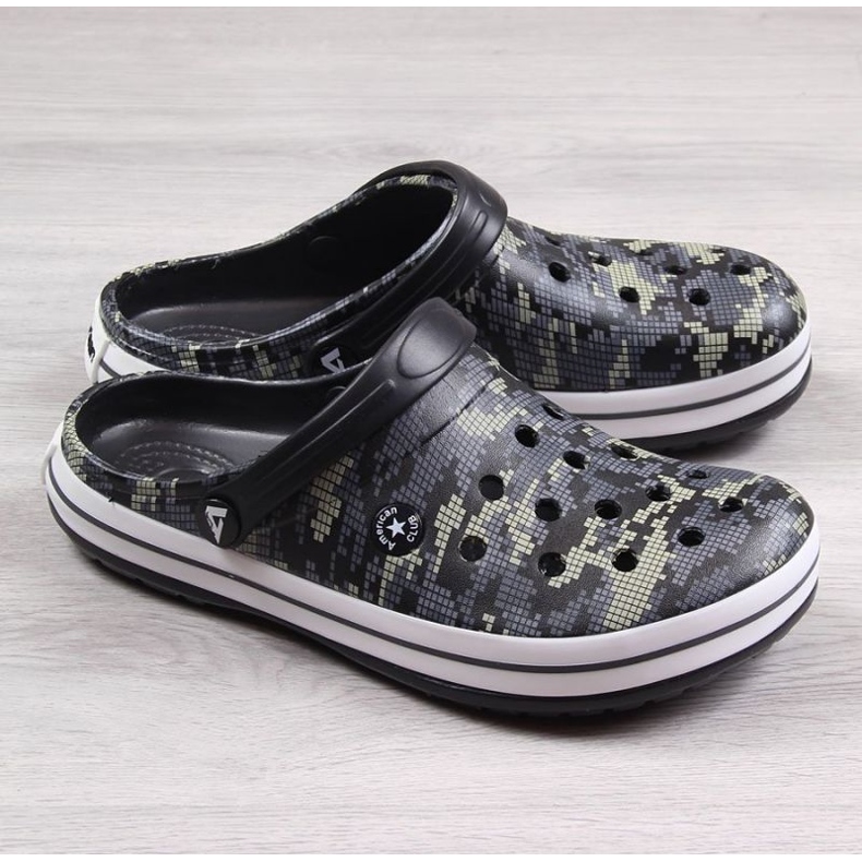 Pantufas pretas com camuflagem American Club Jr.AM578A preto